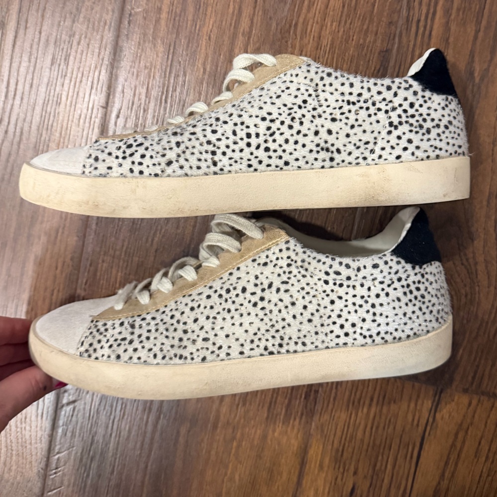 Anthropologie Gola Classics Women's Nova Oasis Sneakers leopard gold gray suede - Picture 8 of 10
